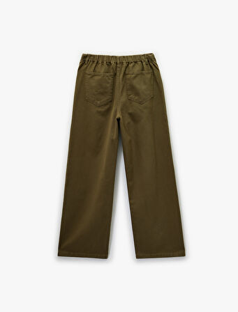 Koton X Sibil Çetinkaya - Rahat Kalıp Beli Bağcıklı Cepli Pantolon - Loose Straight Fit Jean