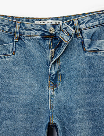 Regular Fit Pamuklu Geniş Paça Jean Pantolon -  Wide Leg Jeans