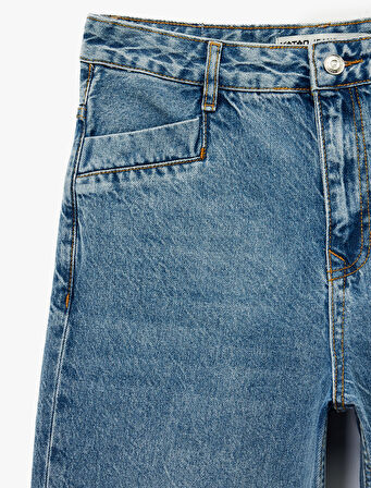 Regular Fit Pamuklu Geniş Paça Jean Pantolon -  Wide Leg Jeans