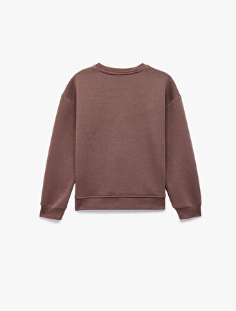 Uzun Kollu Bisiklet Yaka Oversize Lisanslı Stitch Baskılı Sweatshirt