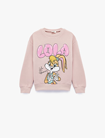 Lisanslı Lola Bunny Baskılı Uzun Kollu Bisiklet Yaka Sweatshirt
