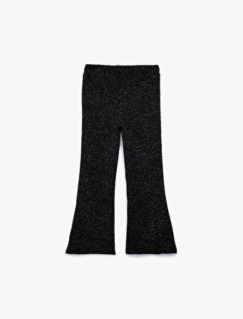 Sim Detaylı Viskon Karışımlı İspanyol Paça Pantolon