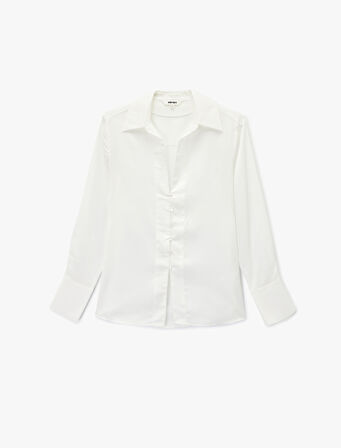 Düğmeli Uzun Kollu Klasik Yaka Gömlek