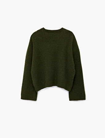 Uzun Kollu Bisiklet Yaka Triko Oversize Kazak