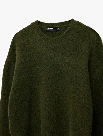 Uzun Kollu Bisiklet Yaka Triko Oversize Kazak