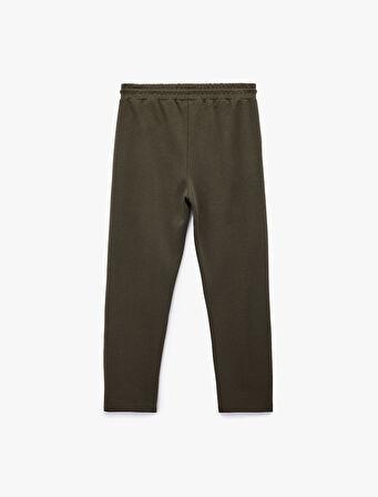 Pamuklu Cepli Çizgi Detaylı Beli Bağcıklı Eşofman Altı