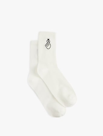 Kalp İşlemeli Soket Tenis Çorap