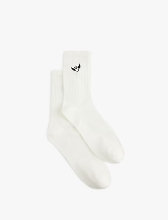Kalp İşlemeli Soket Tenis Çorap