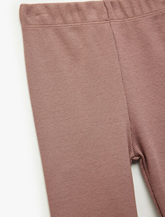 Pamuklu Beli Lastikli Basic Tayt