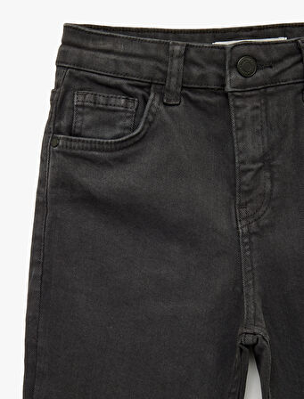 Pamuklu Cepli Slim Fit Denim Pantolon