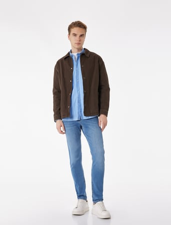 Düğmeli Cep Detaylı Normal Bel Slim Fit Jean Pantolon - Brad Jean