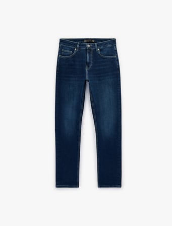 Düğmeli Cep Detaylı Normal Bel Slim Fit Jean Pantolon - Brad Jean