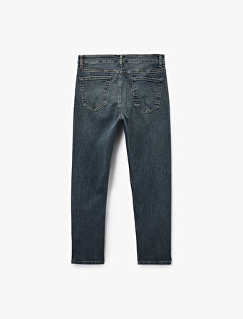 Normal Bel Pamuklu Slim Fit Jean Pantolon - Brad Jean