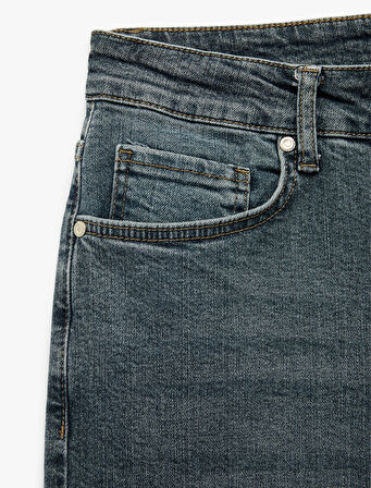 Normal Bel Pamuklu Slim Fit Jean Pantolon - Brad Jean
