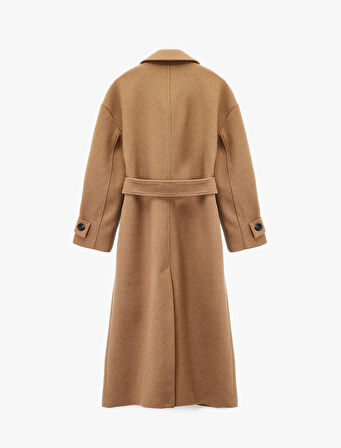 Koton X Şahika Ercümen - Kemerli Kaban Yakası Apoletli Kaşe Uzun Kollu Cepli