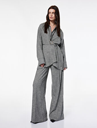 Koton X Şahika Ercümen - Flanel Kumaş Loose Fit Cepli Kışlık Palazzo Pantolon