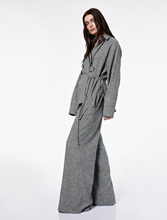 Koton X Şahika Ercümen - Flanel Kumaş Loose Fit Cepli Kışlık Palazzo Pantolon