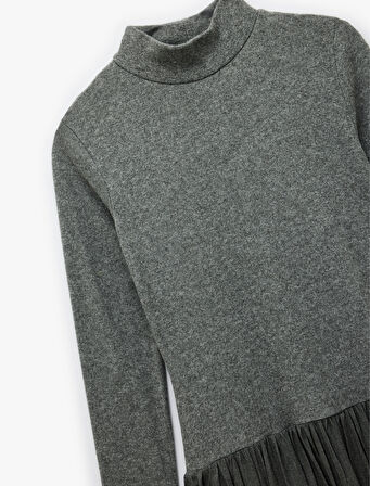 Koton X Şahika Ercümen - Slim Fit Uzun Kollu Dik Yaka Mini Balon Elbise