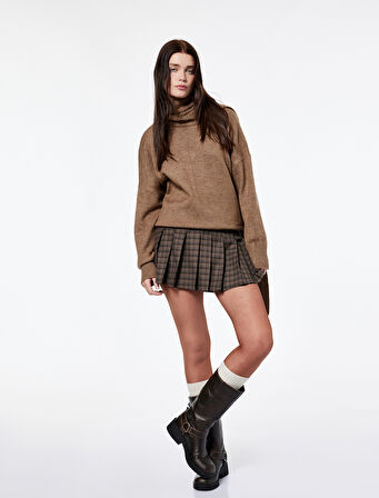 Koton X Şahika Ercümen - Uzun Kollu Oversize Triko Atkılı Kazak