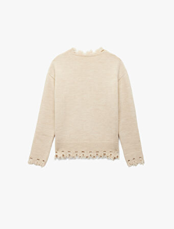 Koton X Şahika Ercümen - Uzun Kollu Kaçık Yaka Triko Kazak