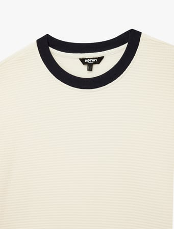 Koton Uzun Kollu Pamuklu Renk Kontrastlı Bisiklet Yaka Sweatshirt