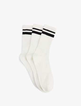 Çizgili 3'lü Soket Tenis Çorabı Seti