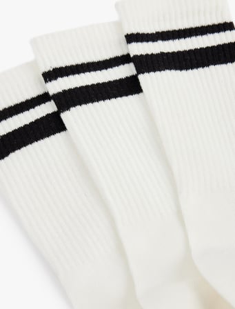 Çizgili 3'lü Soket Tenis Çorabı Seti