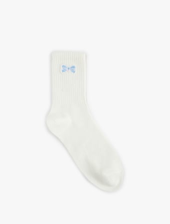 Fiyonk İşlemeli Pamuklu Soket Tenis Çorap