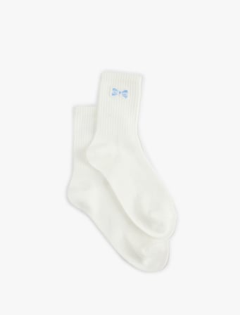Fiyonk İşlemeli Pamuklu Soket Tenis Çorap