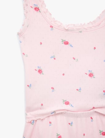 Pamuk Karışımlı Desenli Rahat Kesim Şortlu Pijama Takımı