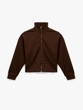 Koton X Şahika Ercümen - Uzun Kollu Fermuarlı Dik Yaka Sweatshirt