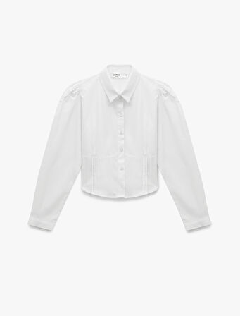 Dikiş Detaylı Düğmeli Klasik Yaka Uzun Kollu Gömlek