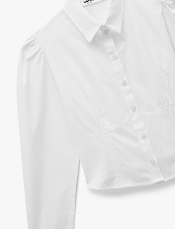 Dikiş Detaylı Düğmeli Klasik Yaka Uzun Kollu Gömlek