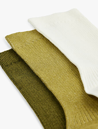 Pamuklu Çok Renkli 3'lü Soket Çorap Seti