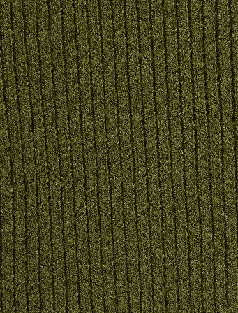 Uzun Kollu Bisiklet Yaka Düğmeli Asimetrik Etek Ucu Detaylı Triko Hırka