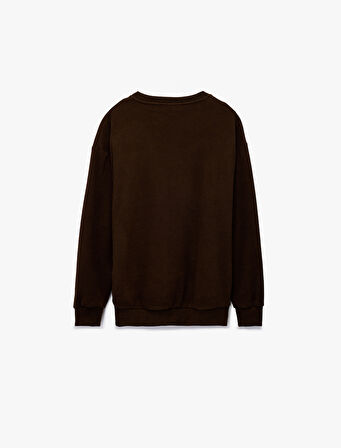 Uzun Kollu Bisiklet Yaka Oversize Sweatshirt