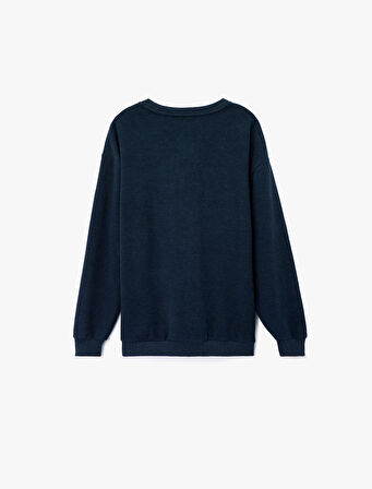 Uzun Kollu Bisiklet Yaka Oversize Sweatshirt