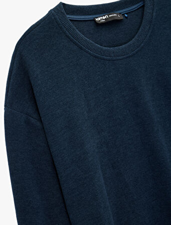 Uzun Kollu Bisiklet Yaka Oversize Sweatshirt