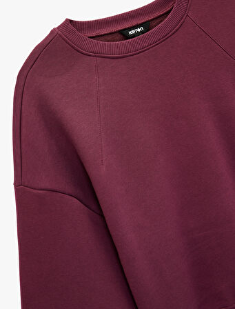 Regular Fit Üç İplik Uzun Kollu Bisiklet Yaka Basic Sweatshirt