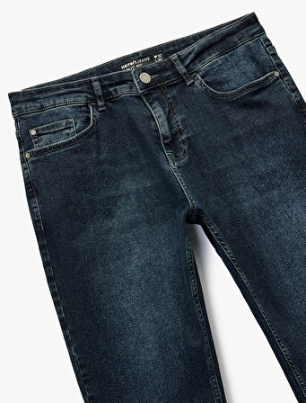 Normal Bel Pamuklu Slim Fit Jean Pantolon - Brad Jean