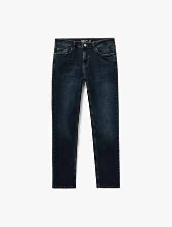 Normal Bel Pamuklu Slim Fit Jean Pantolon - Brad Jean