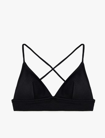 Çapraz Askılı Dokulu Bralet Bikini Üstü