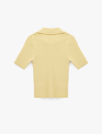 Slim Fit Kısa Kollu Polo Yaka Triko Kazak