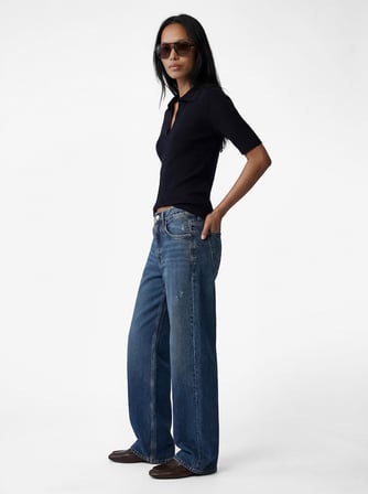Slim Fit Kısa Kollu Polo Yaka Triko Kazak