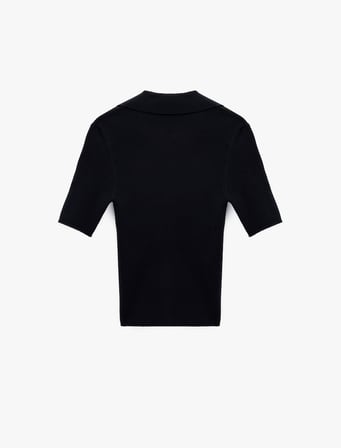 Slim Fit Kısa Kollu Polo Yaka Triko Kazak