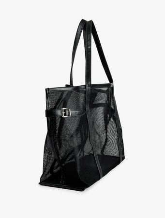 Büyük Metal Tokalı Fileli Tote Çanta