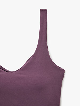 V Yaka Kolsuz Kaplı Slim Fit Sporcu Sütyeni