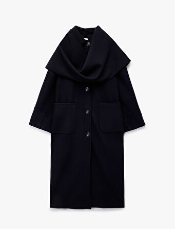 Atkılı Kaban Kaşe Uzun Cepli Düğmeli Uzun Kollu