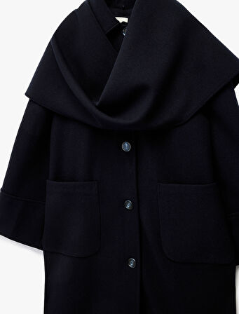 Atkılı Kaban Kaşe Uzun Cepli Düğmeli Uzun Kollu