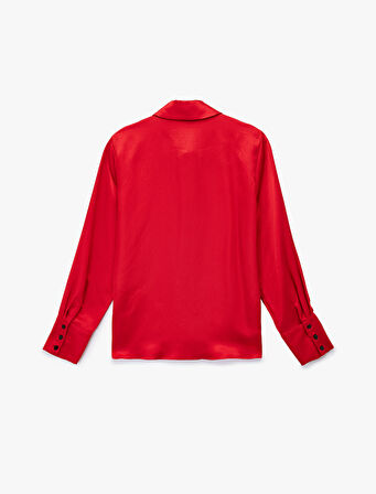 Regular Fit Uzun Kollu Klasik Yaka Saten Gömlek